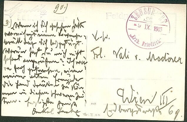 AUSTRIA/HUNGARY 1915, Naval postcard, ERZHERNOG