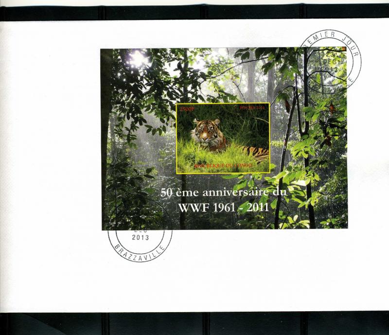 WWF Tiger s/s Imperforated in official FDC