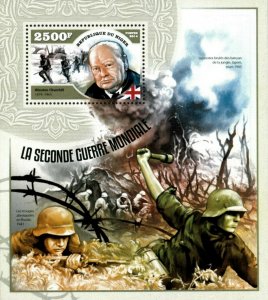 Niger 2014 - World War II, Winston Churchill, Soldiers - Souvenir Sheet - MNH