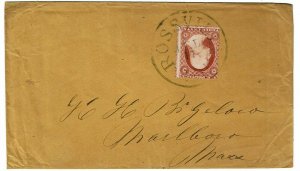 1850's Rossville, MD (DPO) cancel on cover, 3c type I, Scott 25