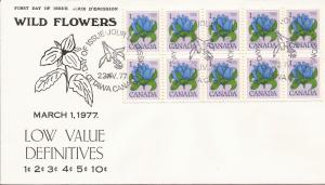 1977 Canada (NR) FDC - Sc 705 - Floral - Bottle Gentian - Bo10