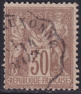 France 1876 Sc 73 used Auxonne date cancel