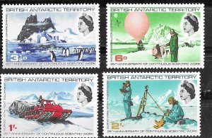 British Antarctic Terr.  # 20-23  Scientific Work (4)  Mint NH