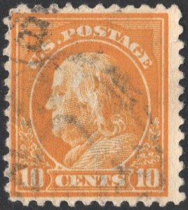 SC#510 10¢ Franklin Single (1917) Used