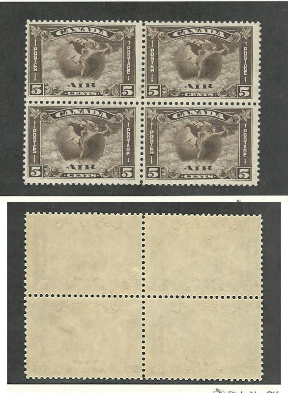 Canada, Postage Stamp, #C2 Mint NH Block, 1930 Airmail