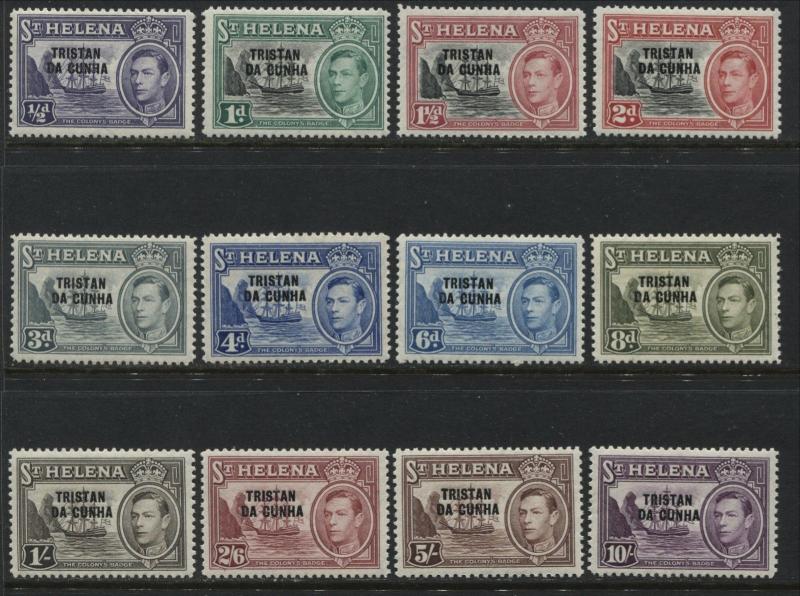 Tristan da Cunha KGVI 1952 set to 10/ mint o.g.