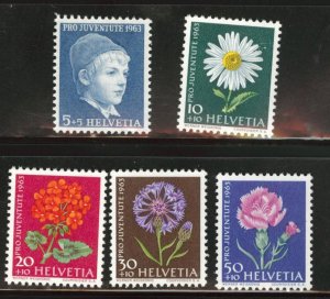 Switzerland Scott B329-B333 MNH** 1963  semi postal set