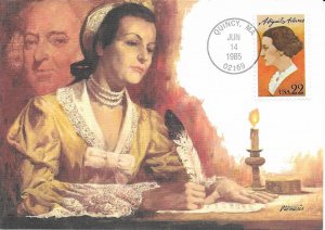 1985 FDC, #2146, 22c Abigail Adams, Maximum Card