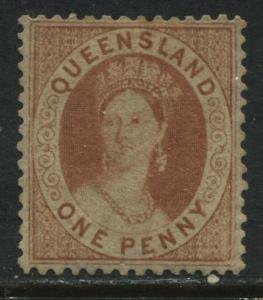 Queensland QV 1866 1d orange vermilion mint o.g.