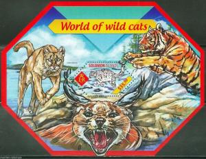 SOLOMON ISLANDS 2014 WORLD OF WILD CATS SOUVENIR SHEET  MINT  NH