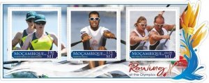 Stamps. Olympics games in Paris 2024 Rowing Mozambique 2022 year 1+1 sheet perf