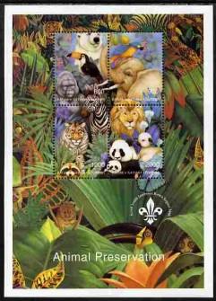 Batum 1996 M/S Animals Preservation Bird Elephant Leo Panda Bear Nature Stamps