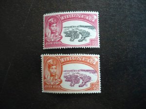 Stamps - Brunei - Scott# 76-77 - Mint Hinged Part Set of 2 Stamps