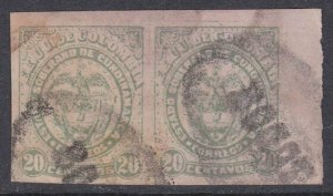 COLOMBIA  An old forgery of a classic stamp - a pair........................J158