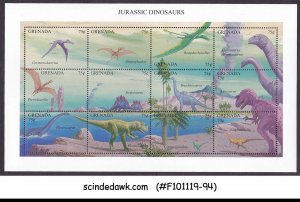 GRENADA - 1994 JURASSIC DINOSAURS - MIN. SHEET MINT NH