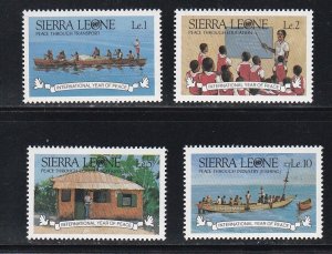 Sierra Leone, 784-787, International Peace Year, Mint Hinged. 1/3 Cat.