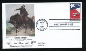 US 2204 UA Texas 150th Anniv, ERGA / Texas Wagon Train FDC