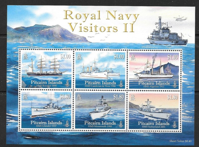 PITCAIRN ISLANDS SGMS820 2010 ROYAL NAVY VISITORS II MNH