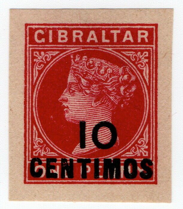 (I.B) Gibraltar Postal : Postal Stationery Die 10c on 1d OP