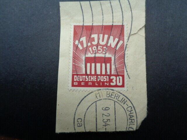 Staqmps Germany - Berlin 1953 Eastern Workers Strike 30 pfg Red on Piece.