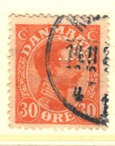 Denmark Sc#112 Used - Perfin