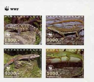 KARAKALPAKIA - 1997 - WWF Reptiles - Imperf 4v Sheet - Mint Never Hinged