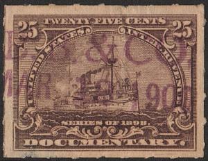 SC#R169 25¢ Revenue: Documentary Stamp (1898) Used