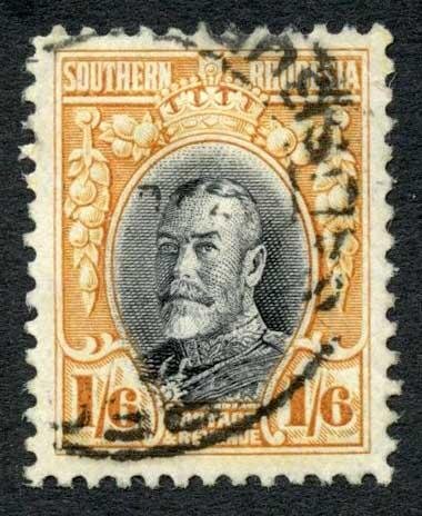 Southern Rhodesia 1931-7 1s6d black and orange-yellow P12 SG24 used 