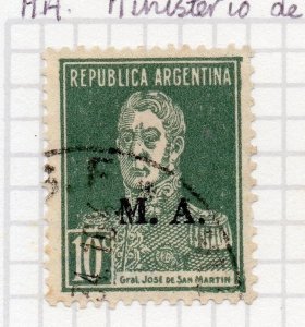 Argentina 1919 Early Official MA Optd Issue Fine Used 10c. 188433