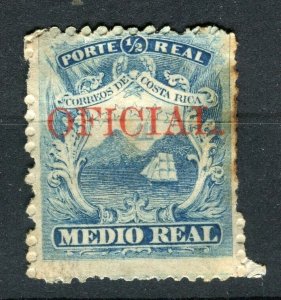 NICARAGUA; 1860s early classic OFFICIAL OPtD. issue Mint hinged 1/2r.