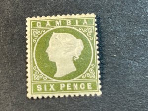 GAMBIA # 18a-MINT/HINGED--SINGLE--PALE-OLIVE GREEN--1888