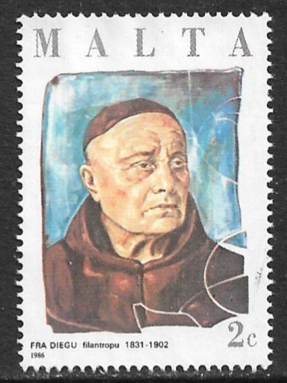 MALTA 1986 2c FRA DIEGU Philantropists Issue Sc 682 VFU