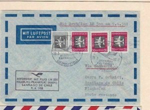 LUFTHANSA  2  EAST GERMAN AIRMAIL COVERS 1958 TO & FROM CHILE      R 2661 