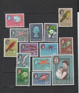 ST HELENA #159-172 1961 QEII holding baby (Prince Andrew) + birds etc VF hinged