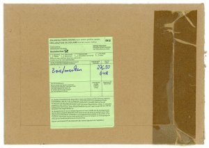 Germany to USA Deutsche Post Registered Airmail Commercial Cover Customs Label