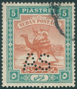 Sudan 1913 5p brown & green Army Service SGA24 used