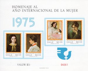 CHILE 1975 Mi#842B/845B INTERNATIONAL WOMEN YEAR S/S Figurate Perforation MNH