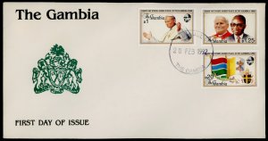 Gambia 1193-5 on FDC - Pope John Paul II Visit, Flags, President Dwada Jawara