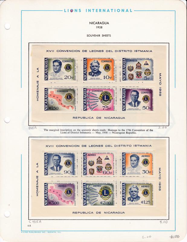 LIONS CLUB International Collection on Pages  Mounted Sets & Souvenir Sheets VF