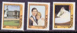 Dominica, # 773-775, Royal Wedding, Princess Diana, Mint NH