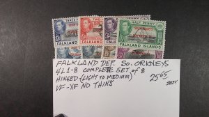 Falkland Islands 1944 South Orkneys Scott# 4L1-4L8  complete set Light hinged