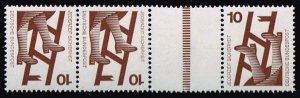 Germany 1971 Sc.#1075 MNH tête-bêche pair of booklet sheet,  Accident Prevention