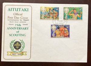 D)1982, AITUKAI, FIRST DAY COVER, ISSUANCE 75TH ANNIVERSARY OF THE SCOUT