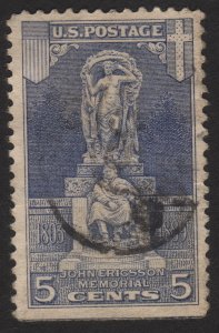 1926, Us 5c, Used, Ericsson Memorial Issue, Sc 628