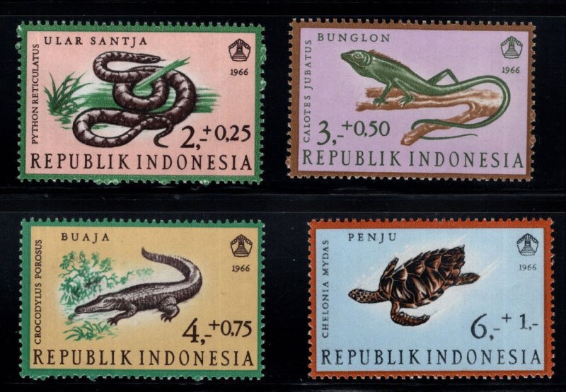 Indonesia Scott B203-B206 MNH**  Reptile stamp set