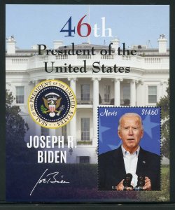 NEVIS  2021 JOE BIDEN 46th PRESIDENT OF THE US  SOUVENIR SHEET  MINT NH