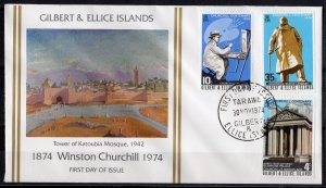 Gilbert and Ellice Islands 1974 Sc#229/231 SIR WINSTON CHURCHILL LIMITED FDC