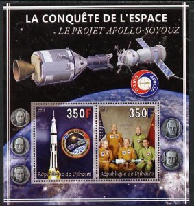 DJIBUTI - 2013 - Space, Apollo-Soyuz Link up - Perf 2v Sheet - Mint Never Hinged