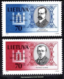 Lithuania Scott 622-623 Mint never hinged.