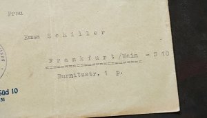 RARE WWII German Feldpost cover KC Holder Luftwaffe HORST SCHILLER Wife Emma